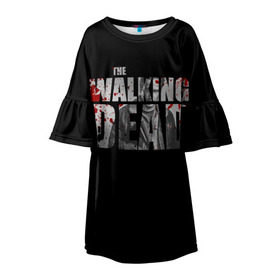 Детское платье 3D с принтом The Walking Dead , 100% полиэстер | прямой силуэт, чуть расширенный к низу. Круглая горловина, на рукавах — воланы | the walking dead | америка | апокалипсис | глен | дерил | зомби | карл | кровь | рик | сша | ходячие мертвецы