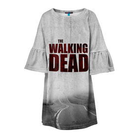 Детское платье 3D с принтом The Walking Dead , 100% полиэстер | прямой силуэт, чуть расширенный к низу. Круглая горловина, на рукавах — воланы | Тематика изображения на принте: the walking dead | америка | апокалипсис | глен | дерил | зомби | карл | кровь | рик | сша | ходячие мертвецы