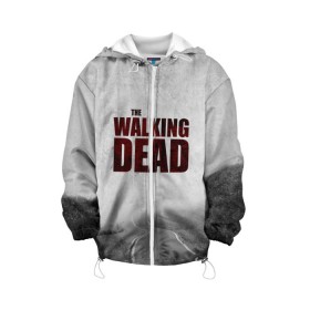 Детская куртка 3D с принтом The Walking Dead , 100% полиэстер | застежка — молния, подол и капюшон оформлены резинкой с фиксаторами, по бокам — два кармана без застежек, один потайной карман на груди, плотность верхнего слоя — 90 г/м2; плотность флисового подклада — 260 г/м2 | Тематика изображения на принте: the walking dead | америка | апокалипсис | глен | дерил | зомби | карл | кровь | рик | сша | ходячие мертвецы