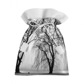 Подарочный 3D мешок с принтом Деревья у реки , 100% полиэстер | Размер: 29*39 см | beach | black   white | crown | photo | river | trees | берег | деревья | крона | река | фото | черно   белое