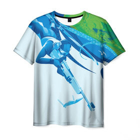 Мужская футболка 3D с принтом Биатлон Зимний вид спорта , 100% полиэфир | прямой крой, круглый вырез горловины, длина до линии бедер | biathlon | биатлон | гонка | зимний | кубок мира | спринт | чемпионат | чемпионат мира | эстафета