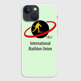 Чехол для iPhone 13 mini с принтом IBU ,  |  | Тематика изображения на принте: biathlon | ibu | international biathlon union | биатлон | гонка | зимний спорт | кубок мира | олимпиада | спорт | спринт | чемпионат | чемпионат мира | эстафета
