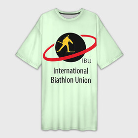 Платье-футболка 3D с принтом IBU ,  |  | biathlon | ibu | international biathlon union | биатлон | гонка | зимний спорт | кубок мира | олимпиада | спорт | спринт | чемпионат | чемпионат мира | эстафета