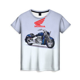 Женская футболка 3D с принтом Honda 4 , 100% полиэфир ( синтетическое хлопкоподобное полотно) | прямой крой, круглый вырез горловины, длина до линии бедер | honda | moto | мото | мотоцикл | мотоциклы | хонда