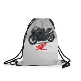 Рюкзак-мешок 3D с принтом Honda 3 , 100% полиэстер | плотность ткани — 200 г/м2, размер — 35 х 45 см; лямки — толстые шнурки, застежка на шнуровке, без карманов и подкладки | Тематика изображения на принте: honda | moto | мото | мотоцикл | мотоциклы | хонда