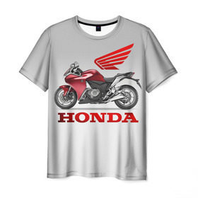 Мужская футболка 3D с принтом Honda 2 , 100% полиэфир | прямой крой, круглый вырез горловины, длина до линии бедер | honda | moto | мото | мотоцикл | мотоциклы | хонда