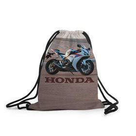 Рюкзак-мешок 3D с принтом Honda 1 , 100% полиэстер | плотность ткани — 200 г/м2, размер — 35 х 45 см; лямки — толстые шнурки, застежка на шнуровке, без карманов и подкладки | Тематика изображения на принте: honda | moto | мото | мотоцикл | мотоциклы | хонда