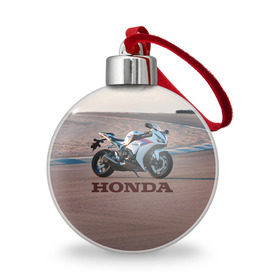 Ёлочный шар с принтом Honda 1 , Пластик | Диаметр: 77 мм | Тематика изображения на принте: honda | moto | мото | мотоцикл | мотоциклы | хонда