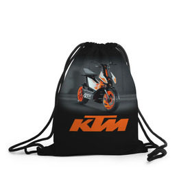 Рюкзак-мешок 3D с принтом KTM 2 , 100% полиэстер | плотность ткани — 200 г/м2, размер — 35 х 45 см; лямки — толстые шнурки, застежка на шнуровке, без карманов и подкладки | ktm | moto | катээм | ктм | мото | мотоцикл | мотоциклы