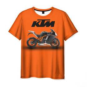 Мужская футболка 3D с принтом KTM 1 , 100% полиэфир | прямой крой, круглый вырез горловины, длина до линии бедер | ktm | moto | катээм | ктм | мото | мотоцикл | мотоциклы