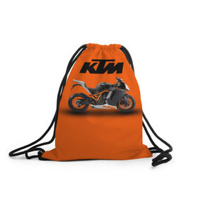 Рюкзак-мешок 3D с принтом KTM 1 , 100% полиэстер | плотность ткани — 200 г/м2, размер — 35 х 45 см; лямки — толстые шнурки, застежка на шнуровке, без карманов и подкладки | Тематика изображения на принте: ktm | moto | катээм | ктм | мото | мотоцикл | мотоциклы
