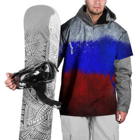 Накидка на куртку 3D с принтом Триколор (Краской на земле) , 100% полиэстер |  | russia | белый | красный | российский флаг | россия | синий | триколор