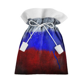 Подарочный 3D мешок с принтом Триколор (Краской на земле) , 100% полиэстер | Размер: 29*39 см | Тематика изображения на принте: russia | белый | красный | российский флаг | россия | синий | триколор