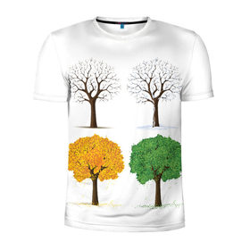 Мужская футболка 3D спортивная с принтом Времена года , 100% полиэстер с улучшенными характеристиками | приталенный силуэт, круглая горловина, широкие плечи, сужается к линии бедра | весна | деревья | зима | лето | осень