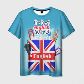 Мужская футболка 3D с принтом Учителю Английского языка , 100% полиэфир | прямой крой, круглый вырез горловины, длина до линии бедер |  английский | день учителя | педагог | учитель | язык