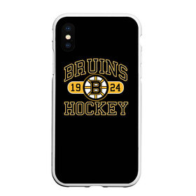 Чехол для iPhone XS Max матовый с принтом Boston Bruins , Силикон | Область печати: задняя сторона чехла, без боковых панелей | Тематика изображения на принте: boston bruins | nxl | stanley cup | хоккей