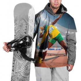 Накидка на куртку 3D с принтом Болт , 100% полиэстер |  | bolt | атлетика | бег | олимпиада | усэйн