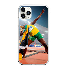 Чехол для iPhone 11 Pro матовый с принтом Болт , Силикон |  | bolt | атлетика | бег | олимпиада | усэйн