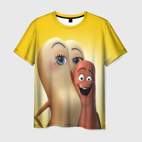 Мужская футболка 3D с принтом Полный расколбас , 100% полиэфир | прямой крой, круглый вырез горловины, длина до линии бедер | Тематика изображения на принте: sausage party