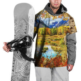 Накидка на куртку 3D с принтом Горное озеро , 100% полиэстер |  | Тематика изображения на принте: autumn | bright | clouds | colors | forest | mountains | river | trees | горы | деревья | краски | лес | облака | осень | река | цвета | яркие