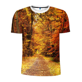Мужская футболка 3D спортивная с принтом Осень , 100% полиэстер с улучшенными характеристиками | приталенный силуэт, круглая горловина, широкие плечи, сужается к линии бедра | autumn | bright | colors | forest | paint | trees | деревья | краски | лес | осень | цвета | яркие