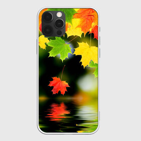 Чехол для iPhone 12 Pro Max с принтом Осень , Силикон |  | autumn | bright | color | forest | leaves | maple | paint | reflection | river | trees | деревья | клён | краски | лес | листья | осень | отражение | река | цвета | яркие