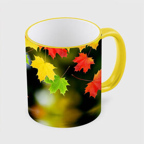 Кружка 3D с принтом Осень , керамика | ёмкость 330 мл | autumn | bright | color | forest | leaves | maple | paint | reflection | river | trees | деревья | клён | краски | лес | листья | осень | отражение | река | цвета | яркие