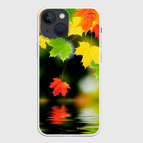 Чехол для iPhone 13 mini с принтом Осень ,  |  | autumn | bright | color | forest | leaves | maple | paint | reflection | river | trees | деревья | клён | краски | лес | листья | осень | отражение | река | цвета | яркие