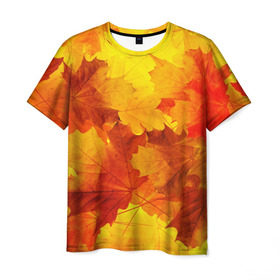 Мужская футболка 3D с принтом Осень , 100% полиэфир | прямой крой, круглый вырез горловины, длина до линии бедер | autumn | bright | color | forest | leaves | maple | paint | trees | деревья | клен | краски | лес | листья | осень | цвета | яркие