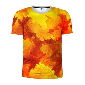 Мужская футболка 3D спортивная с принтом Осень , 100% полиэстер с улучшенными характеристиками | приталенный силуэт, круглая горловина, широкие плечи, сужается к линии бедра | autumn | bright | color | forest | leaves | maple | paint | trees | деревья | клен | краски | лес | листья | осень | цвета | яркие