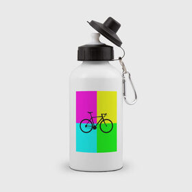 Бутылка спортивная с принтом Велосипед фикс , металл | емкость — 500 мл, в комплекте две пластиковые крышки и карабин для крепления | fix | вело | велосипед | прикол | фикс