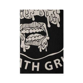 Обложка для паспорта матовая кожа с принтом DEATH GRIPS , натуральная матовая кожа | размер 19,3 х 13,7 см; прозрачные пластиковые крепления | death grips