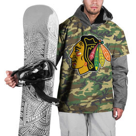 Накидка на куртку 3D с принтом Blackhawks Camouflage , 100% полиэстер |  | camouflage | chicago blackhawks | hockey | nhl | нхл | хоккей