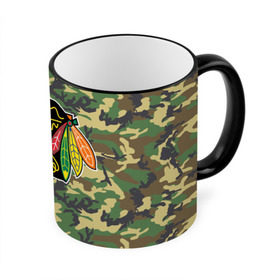 Кружка 3D с принтом Blackhawks Camouflage , керамика | ёмкость 330 мл | camouflage | chicago blackhawks | hockey | nhl | нхл | хоккей