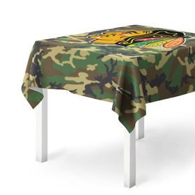 Скатерть 3D с принтом Blackhawks Camouflage , 100% полиэстер (ткань не мнется и не растягивается) | Размер: 150*150 см | camouflage | chicago blackhawks | hockey | nhl | нхл | хоккей