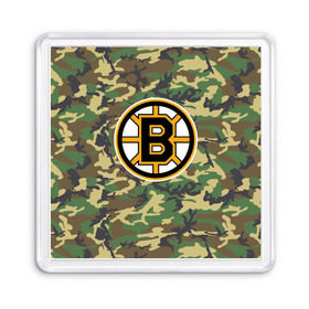 Магнит 55*55 с принтом Bruins Camouflage , Пластик | Размер: 65*65 мм; Размер печати: 55*55 мм | boston bruins | camouflage | hockey | nhl | нхл | хоккей