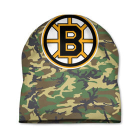 Шапка 3D с принтом Bruins Camouflage , 100% полиэстер | универсальный размер, печать по всей поверхности изделия | boston bruins | camouflage | hockey | nhl | нхл | хоккей