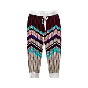 Детские брюки 3D с принтом Плетение , 100% полиэстер | манжеты по низу, эластичный пояс регулируется шнурком, по бокам два кармана без застежек, внутренняя часть кармана из мелкой сетки | зигзаг | свитер | текстура