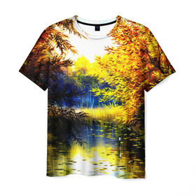 Мужская футболка 3D с принтом Пейзаж , 100% полиэфир | прямой крой, круглый вырез горловины, длина до линии бедер | giovanni boldini | горизонт | деревья | дорога | картина | лес | лошадь | люди | небо | облака | пейзаж