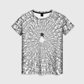 Женская футболка 3D с принтом Хатифнатты , 100% полиэфир ( синтетическое хлопкоподобное полотно) | прямой крой, круглый вырез горловины, длина до линии бедер | Тематика изображения на принте: moomins | мумми тролль | папа