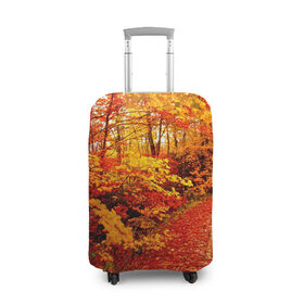 Чехол для чемодана 3D с принтом Осень , 86% полиэфир, 14% спандекс | двустороннее нанесение принта, прорези для ручек и колес | autumn | bright | colors | forest | paint | trees | деревья | краски | лес | осень | цвета | яркие