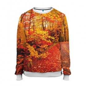 Женский свитшот 3D с принтом Осень , 100% полиэстер с мягким внутренним слоем | круглый вырез горловины, мягкая резинка на манжетах и поясе, свободная посадка по фигуре | autumn | bright | colors | forest | paint | trees | деревья | краски | лес | осень | цвета | яркие