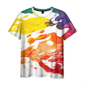 Мужская футболка 3D с принтом Абстракционизм 9 , 100% полиэфир | прямой крой, круглый вырез горловины, длина до линии бедер | краски | мазки | масляные | текстуры | цвета