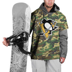 Накидка на куртку 3D с принтом Penguins Camouflage , 100% полиэстер |  | camouflage | hockey | nhl | pittsburgh penguins | нхл | хоккей