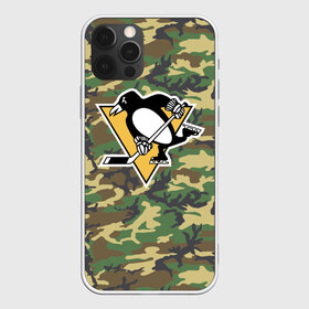 Чехол для iPhone 12 Pro Max с принтом Penguins Camouflage , Силикон |  | Тематика изображения на принте: camouflage | hockey | nhl | pittsburgh penguins | нхл | хоккей