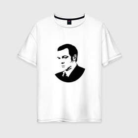 Женская футболка хлопок Oversize с принтом Муслим Магомаев , 100% хлопок | свободный крой, круглый ворот, спущенный рукав, длина до линии бедер
 | 