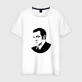 Мужская футболка хлопок с принтом Муслим Магомаев , 100% хлопок | прямой крой, круглый вырез горловины, длина до линии бедер, слегка спущенное плечо. | 