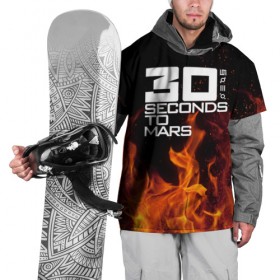 Накидка на куртку 3D с принтом 30 seconds to mars fire , 100% полиэстер |  | Тематика изображения на принте: jared leto