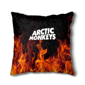 Подушка 3D с принтом Arctic Monkeys fire , наволочка – 100% полиэстер, наполнитель – холлофайбер (легкий наполнитель, не вызывает аллергию). | состоит из подушки и наволочки. Наволочка на молнии, легко снимается для стирки | 