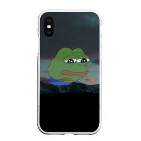 Чехол для iPhone XS Max матовый с принтом Sad frog , Силикон | Область печати: задняя сторона чехла, без боковых панелей | pepe | пепе